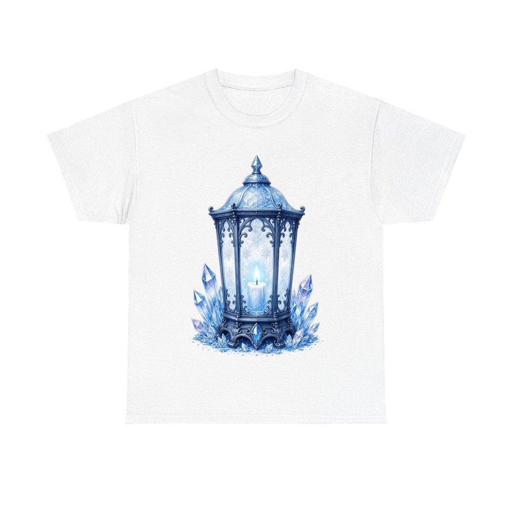 Ice Crystal Lantern personalised Christmas T-shirt in white