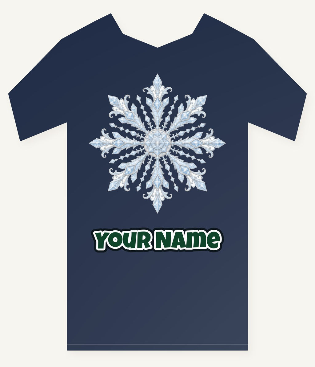 Ice Crystal Snowflake Personalised Kids and Baby Christmas Tee