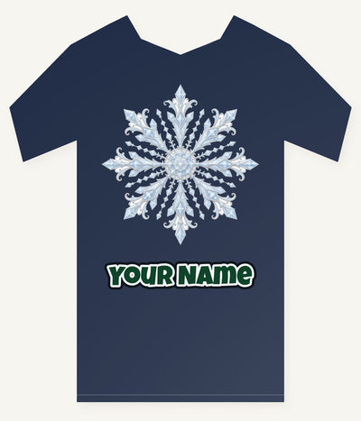 Ice Crystal Snowflake Personalised Kids Tee and Baby Bodysuit