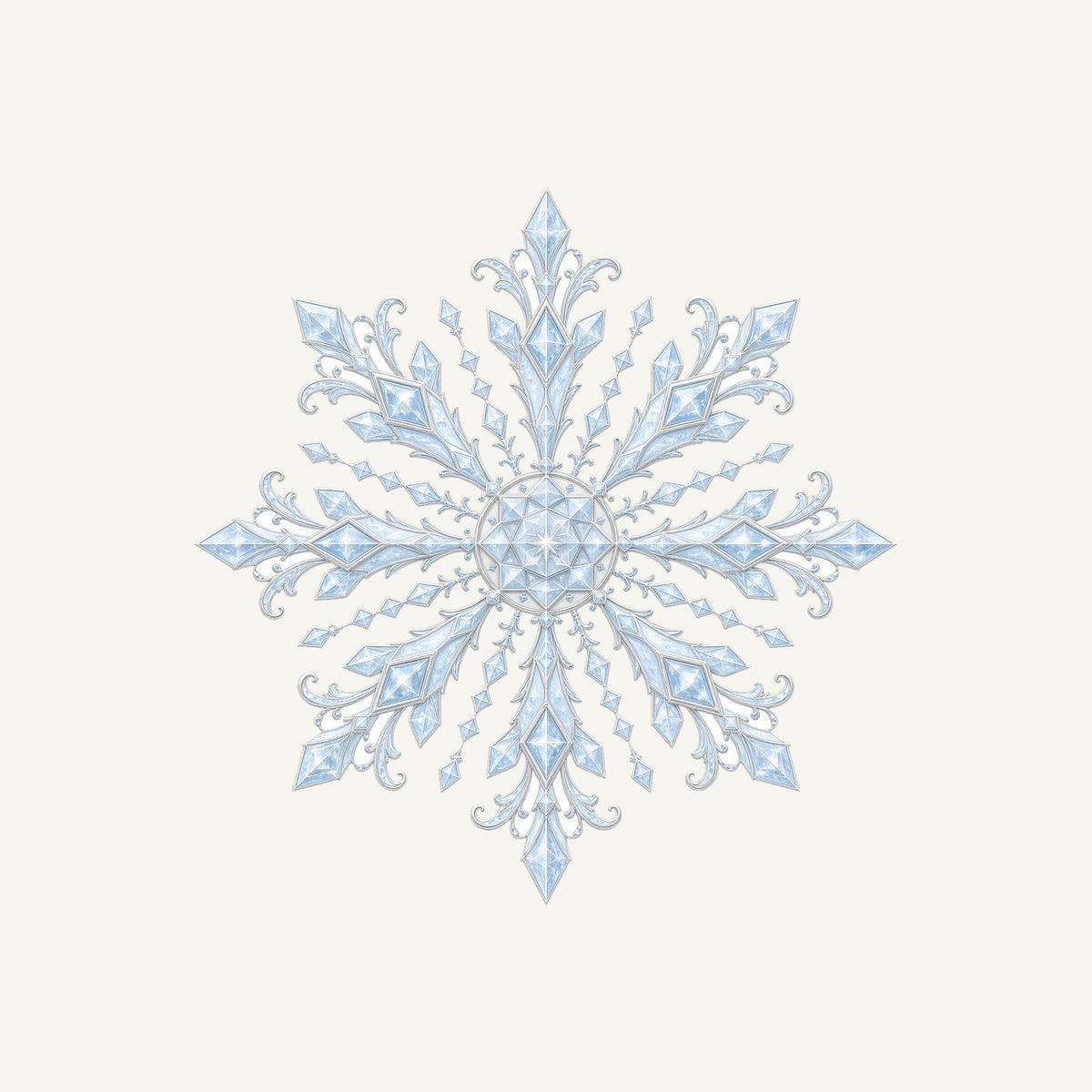 Ice Crystal Snowflake Personalised Kids Tee and Baby Bodysuit