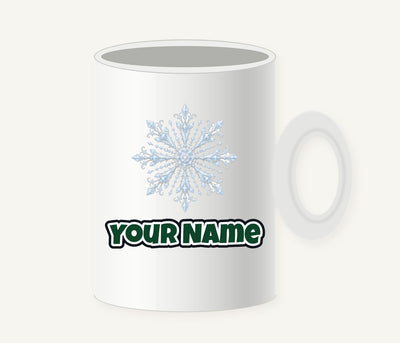 Ice Crystal Snowflake Personalised Christmas Mug