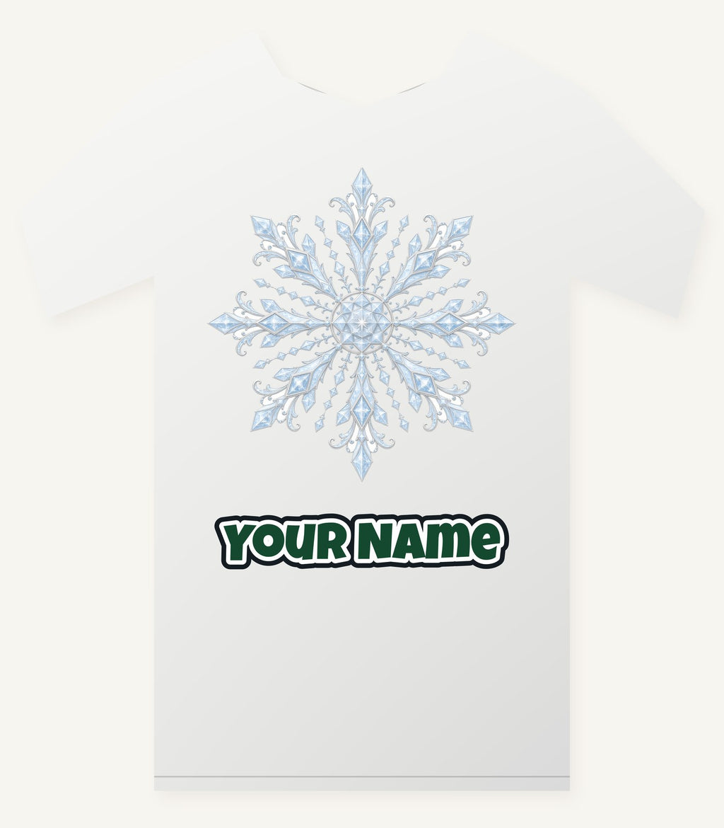 Ice Crystal Snowflake Personalised Christmas T-Shirt and Hoodie