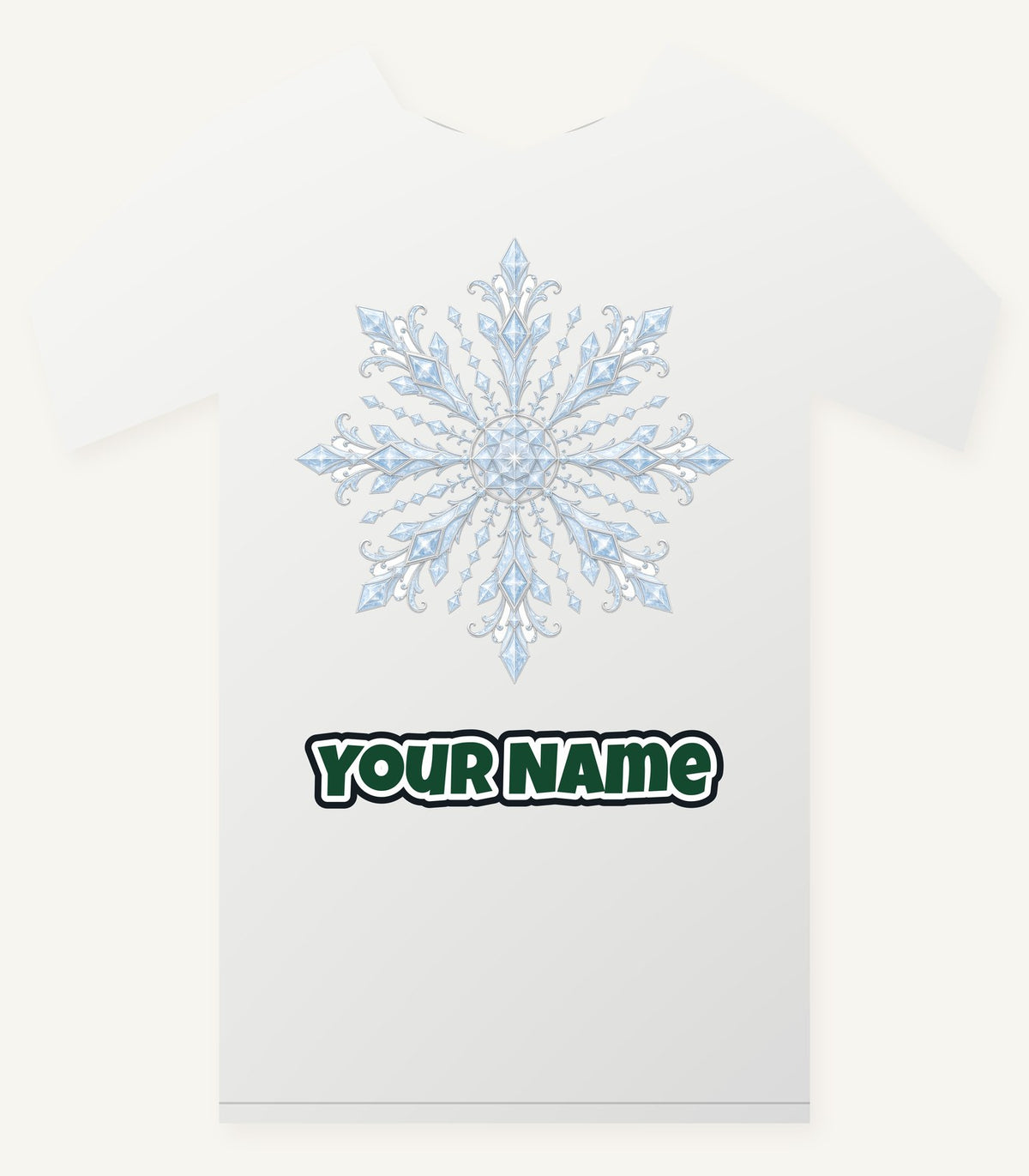 Ice Crystal Snowflake Personalised Christmas T-Shirt and Hoodie