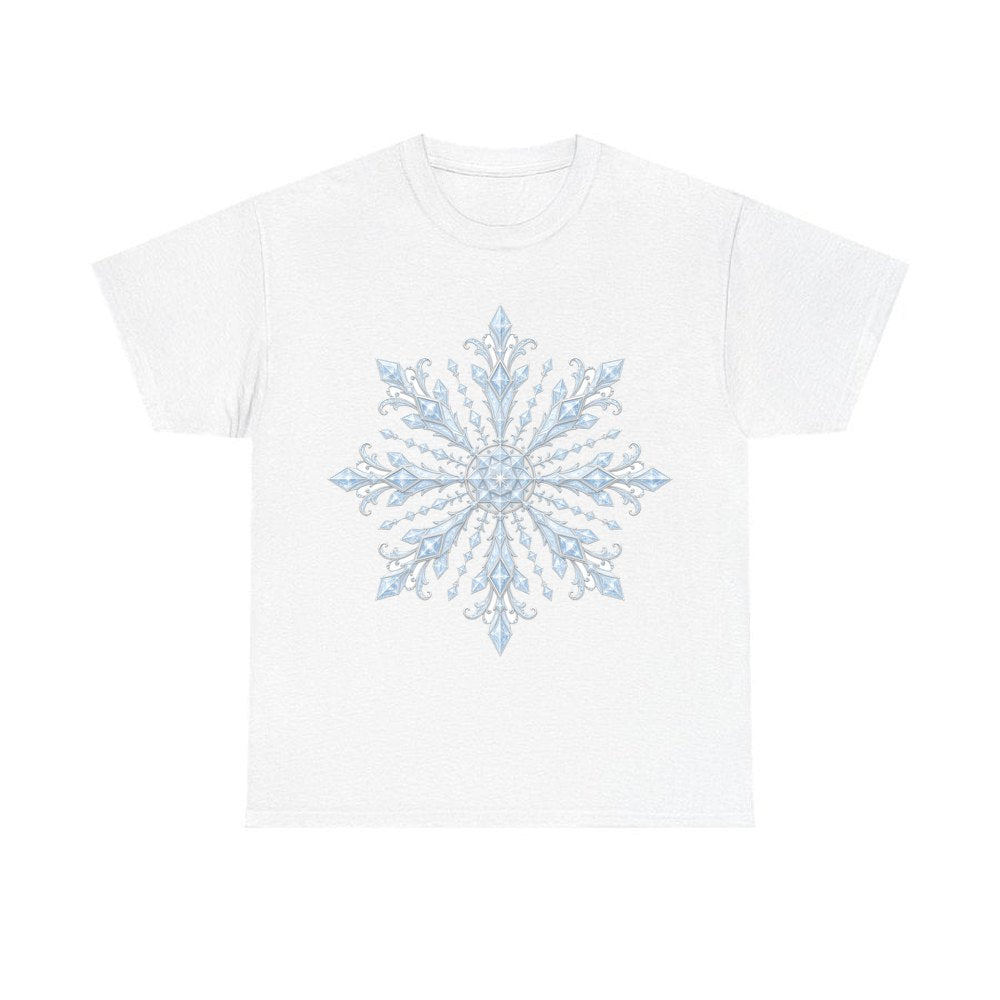 Ice Crystal Snowflake personalised Christmas T-shirt in white