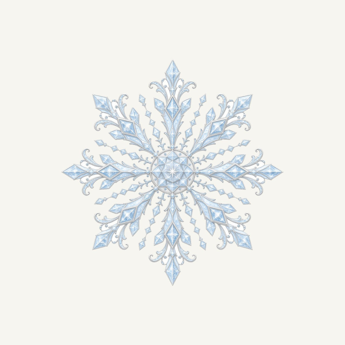 Ice Crystal Snowflake Personalised Santa Sack