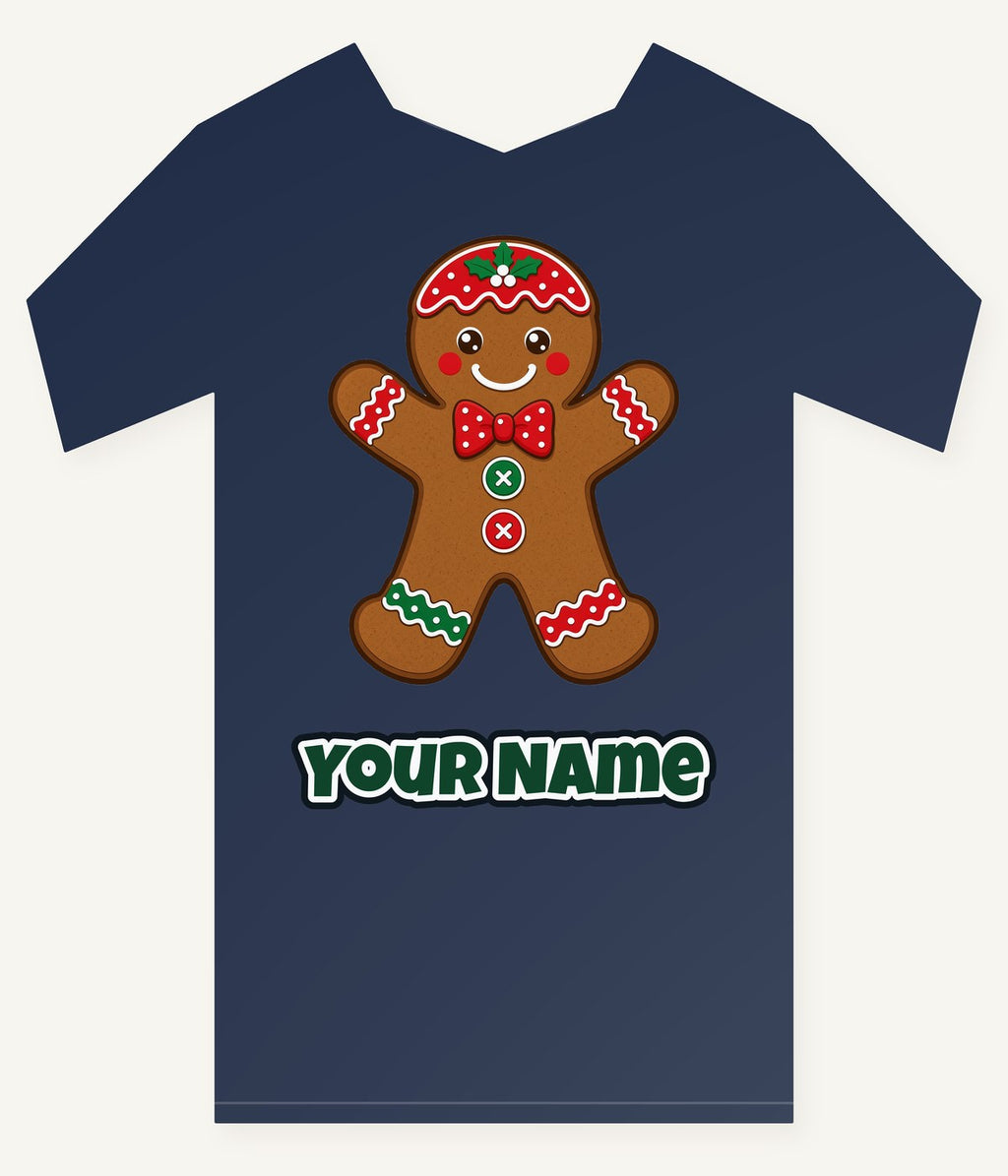 Iced Gingerbread Man Biscuit Personalised Kids Tee and Baby Bodysuit