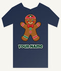 Iced Gingerbread Man Biscuit Personalised Kids Tee and Baby Bodysuit