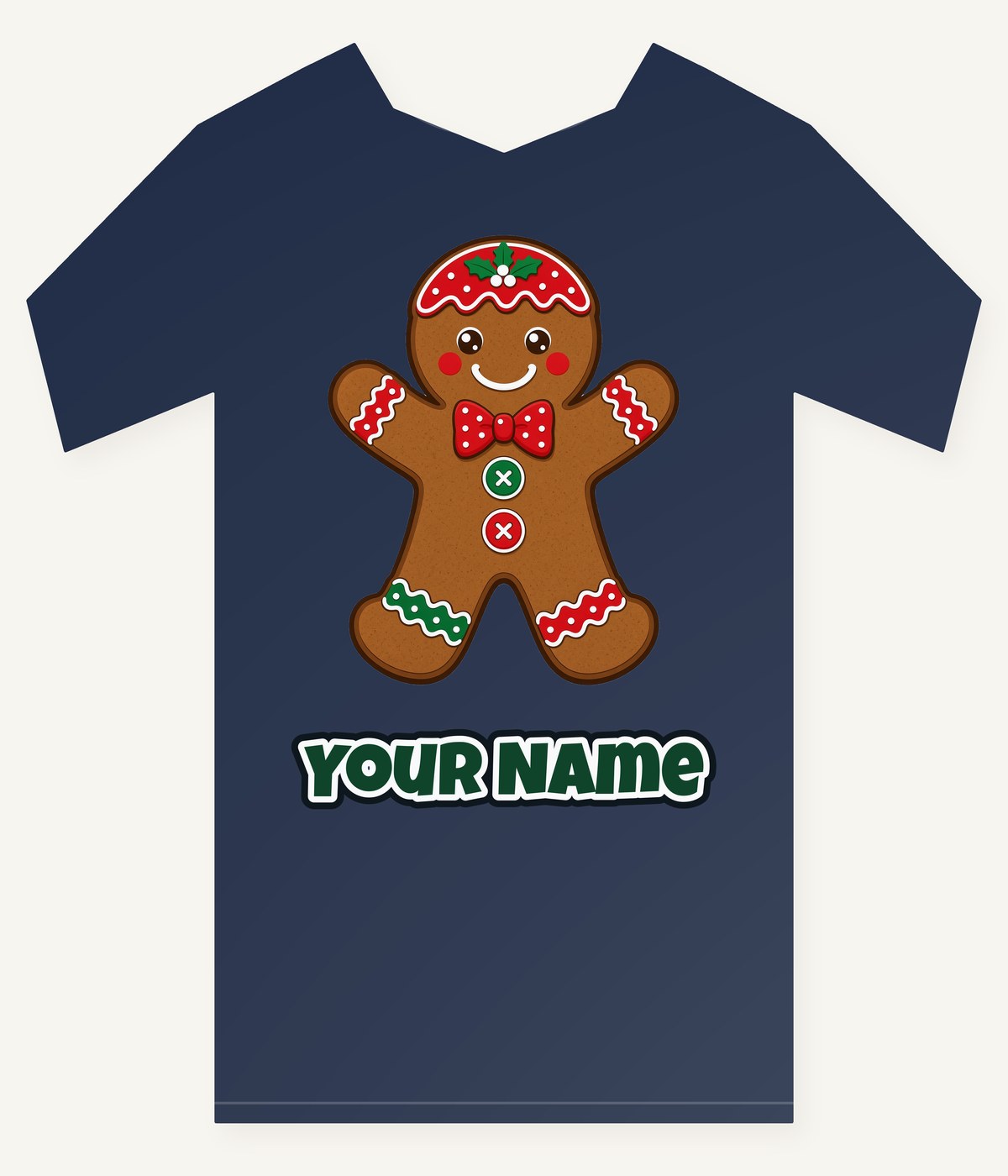 Iced Gingerbread Man Biscuit Personalised Kids Tee and Baby Bodysuit