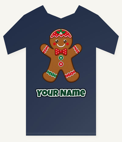 Iced Gingerbread Man Biscuit Personalised Kids Tee and Baby Bodysuit