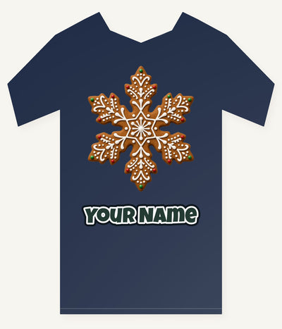 Iced Gingerbread Snowflake Biscuit Personalised Kids Tee and Baby Bodysuit