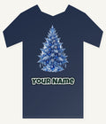 Icy Blue Crystal Tree Personalised Kids Tee and Baby Bodysuit