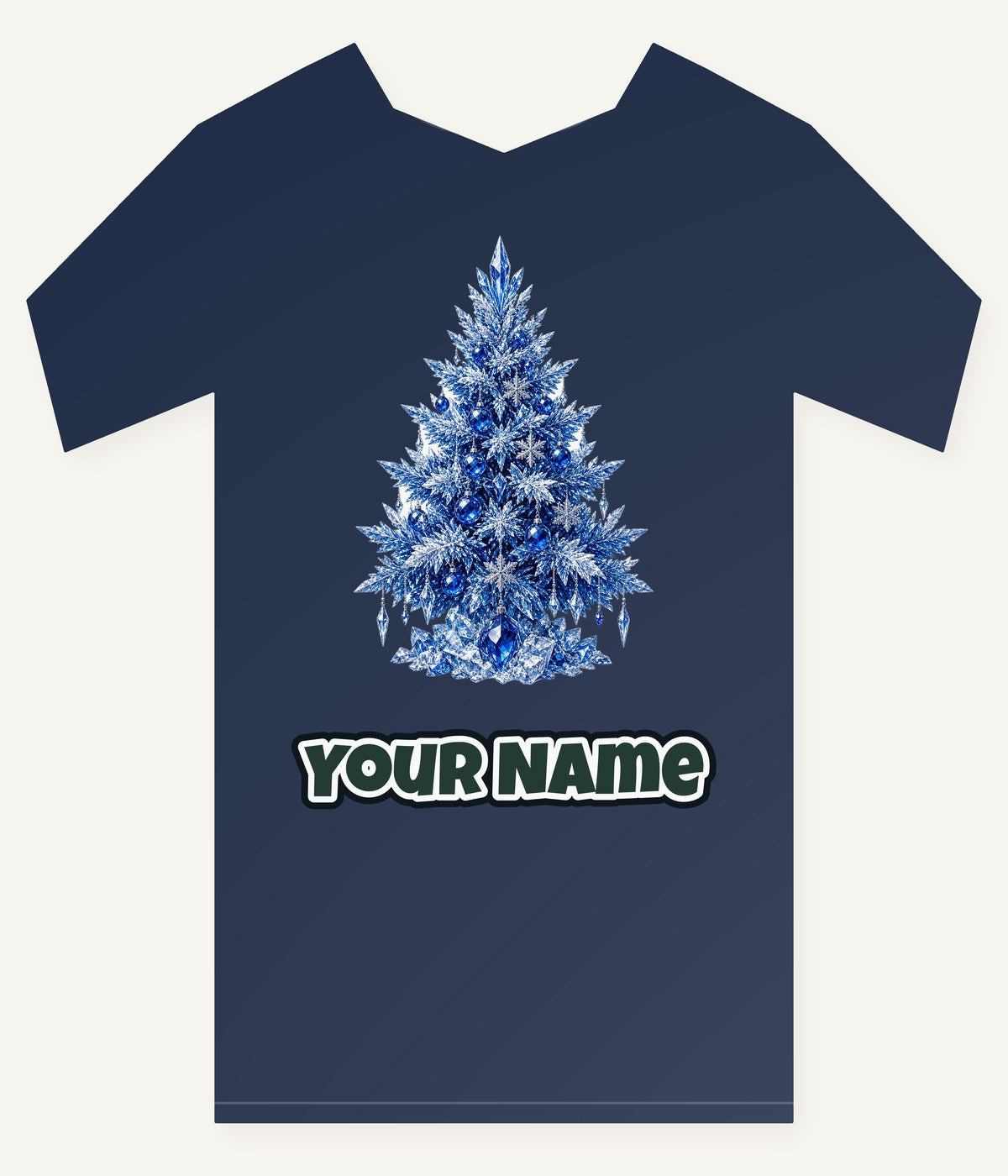 Icy Blue Crystal Tree Personalised Kids Tee and Baby Bodysuit