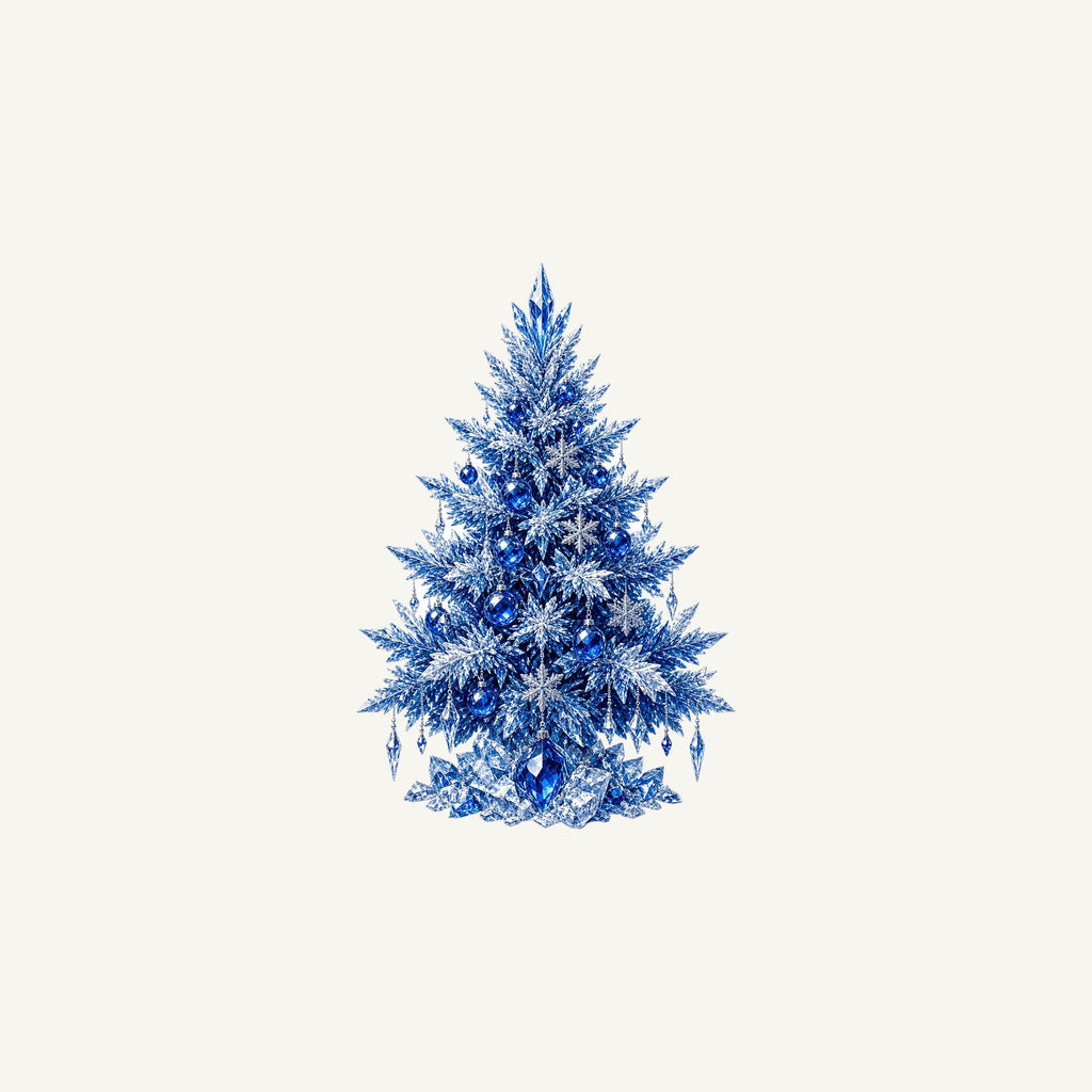 Icy Blue Crystal Tree Personalised Christmas Mug