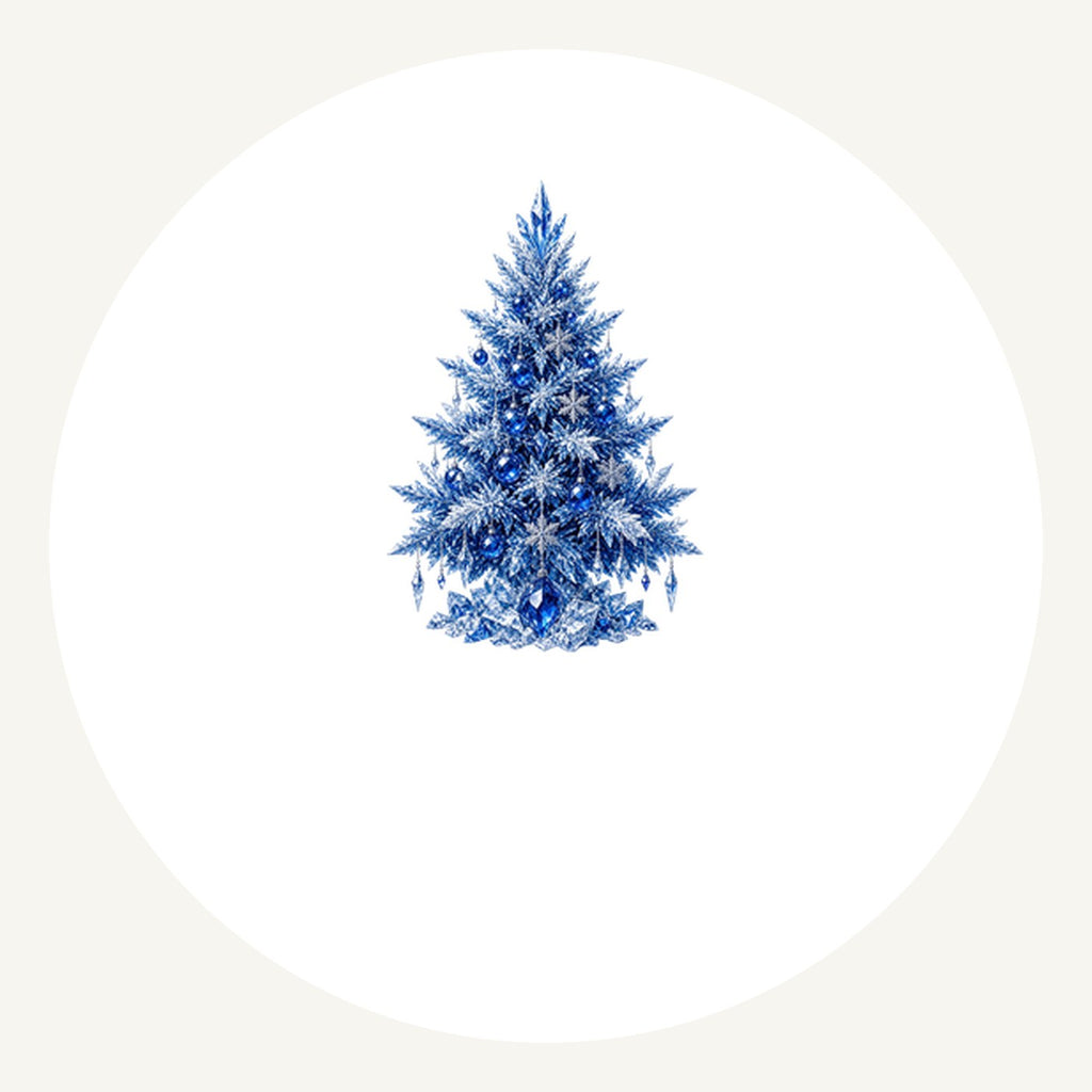 Icy Blue Crystal Tree Personalised Pewter Christmas Ornament