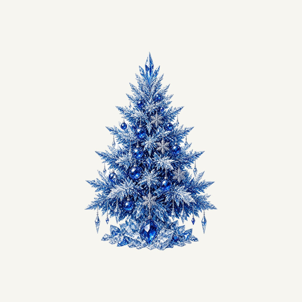 Icy Blue Crystal Tree Personalised Christmas T-Shirt and Hoodie