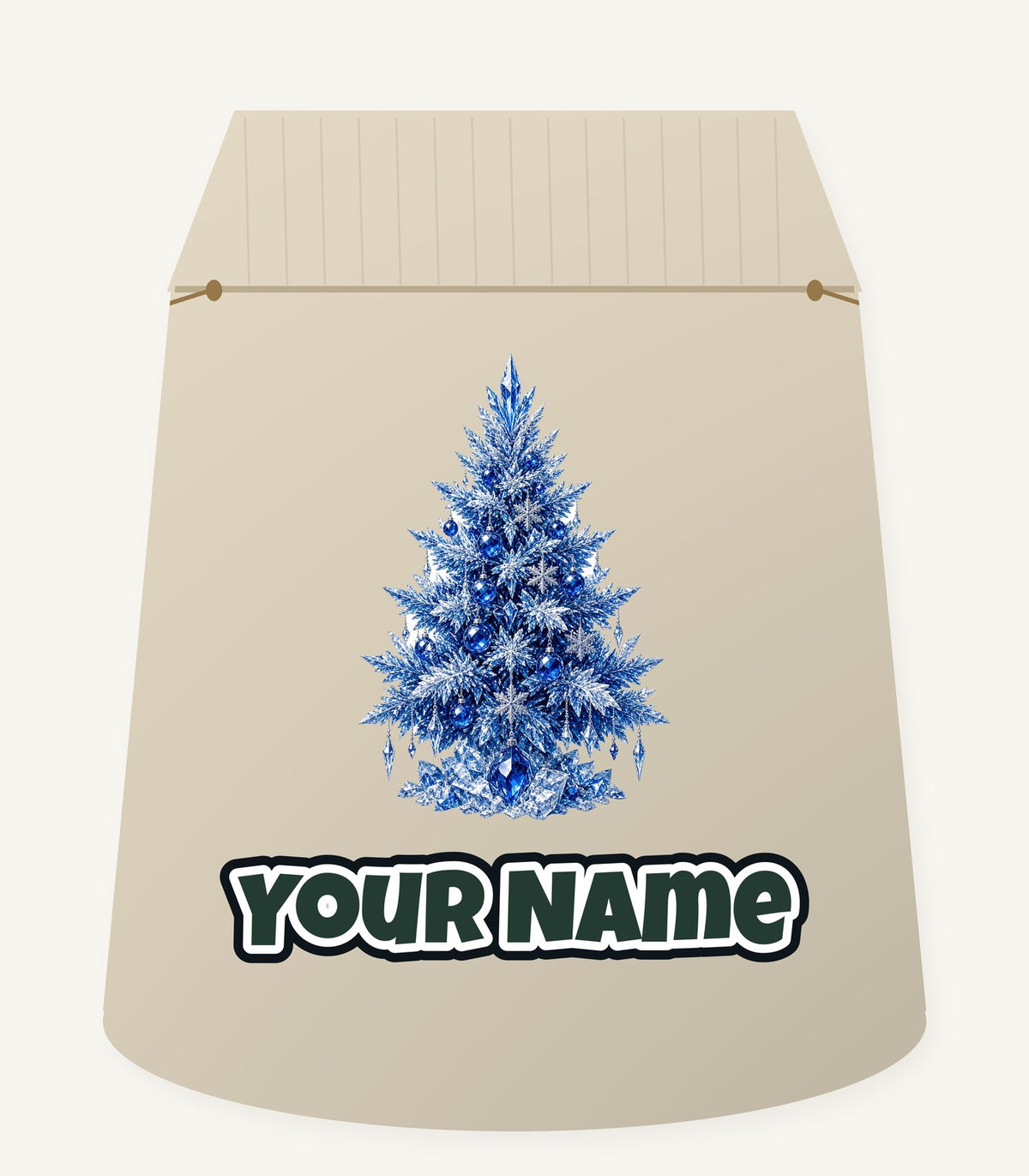 Icy Blue Crystal Tree Personalised Santa Sack