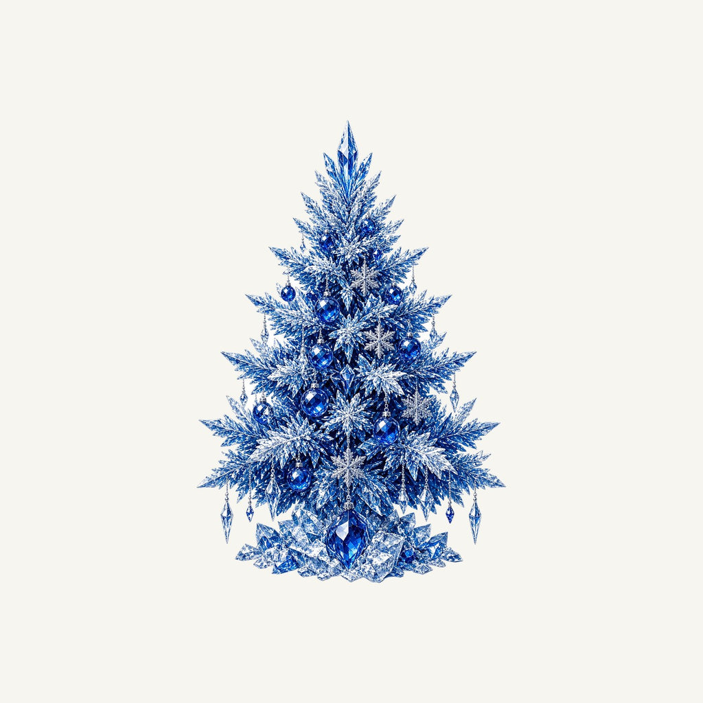 Icy Blue Crystal Tree Personalised Santa Sack