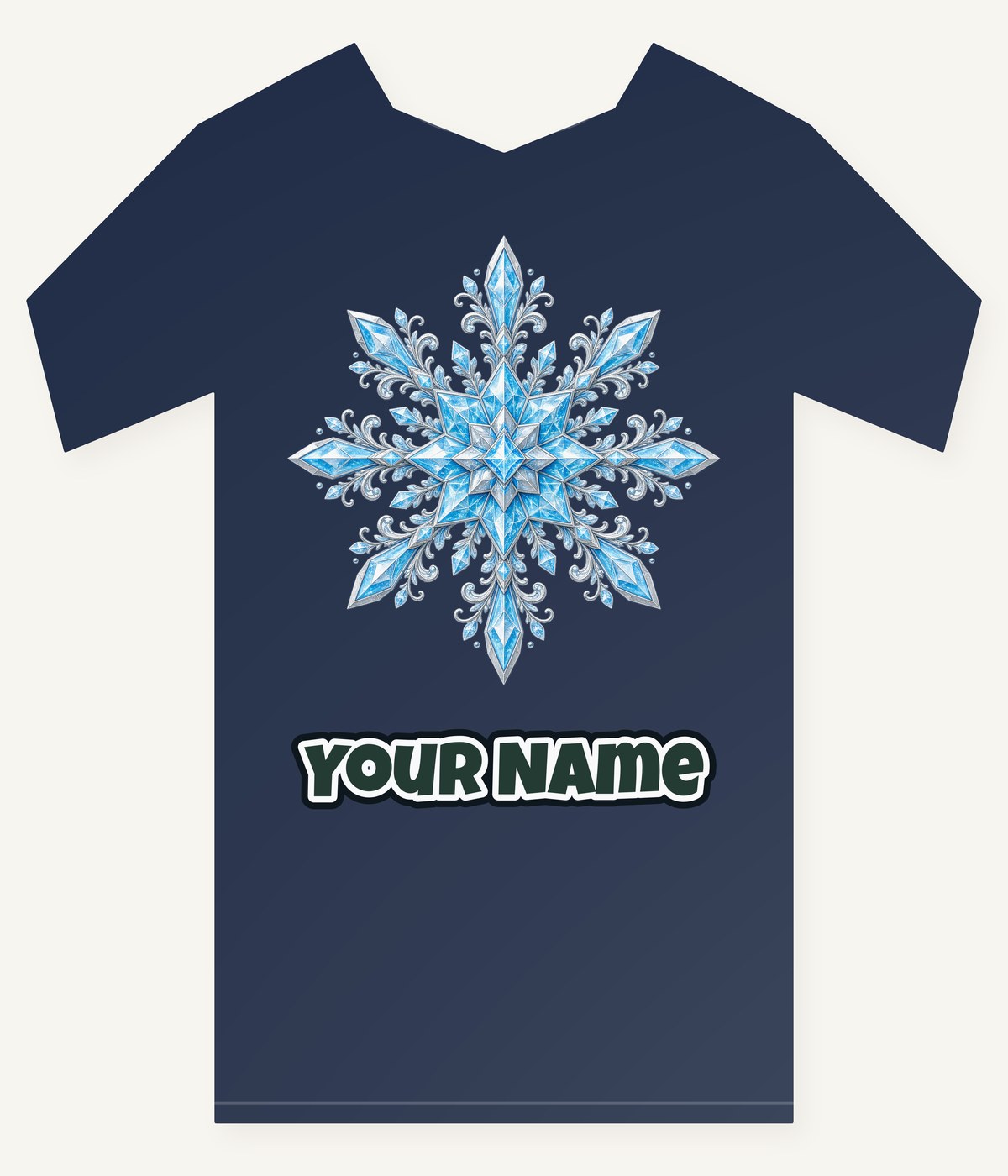 Icy Crystal Snowflake Personalised Kids Tee and Baby Bodysuit