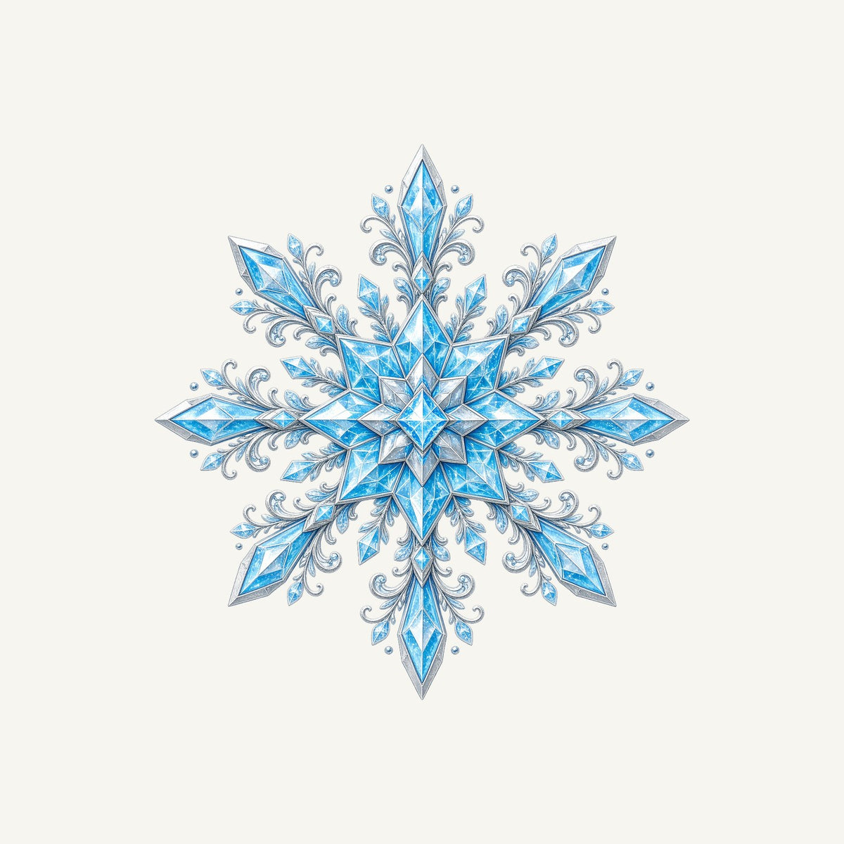 Icy Crystal Snowflake Personalised Kids Tee and Baby Bodysuit