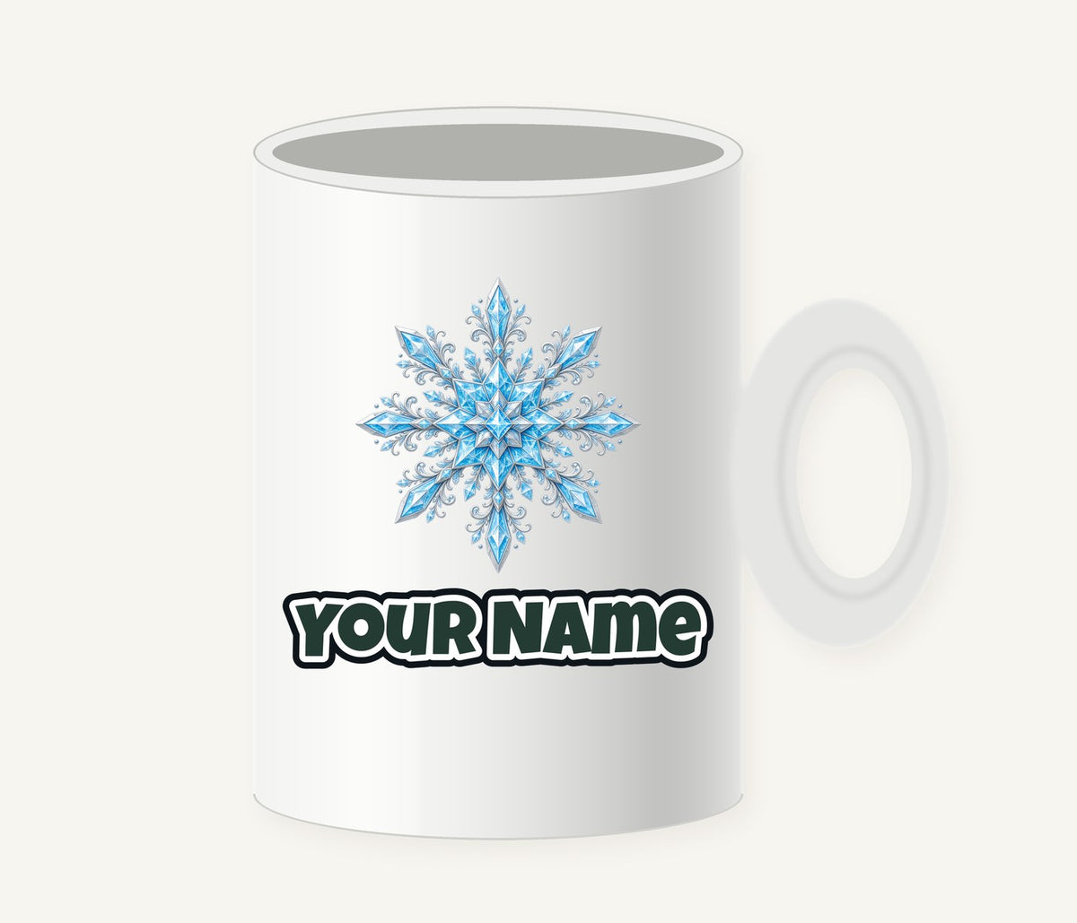 Icy Crystal Snowflake Personalised Christmas Mug