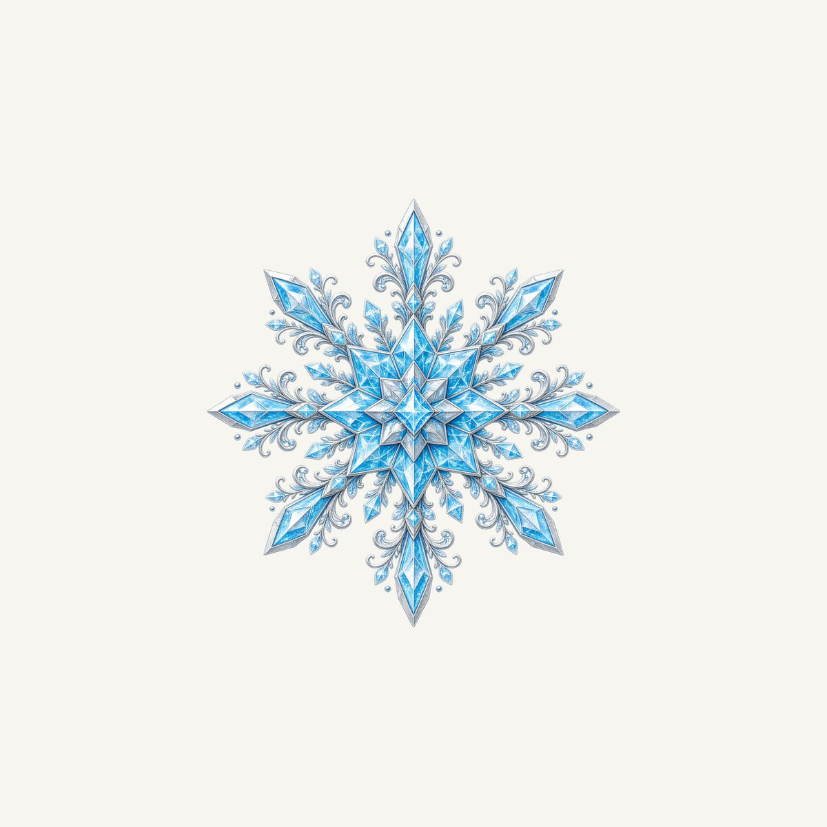 Icy Crystal Snowflake Personalised Christmas Mug