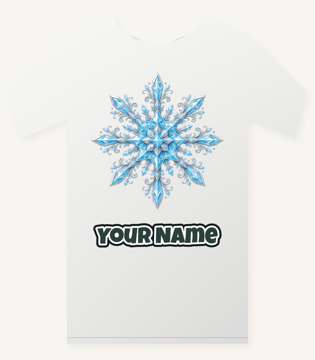 Icy Crystal Snowflake Personalised Christmas T-Shirt and Hoodie