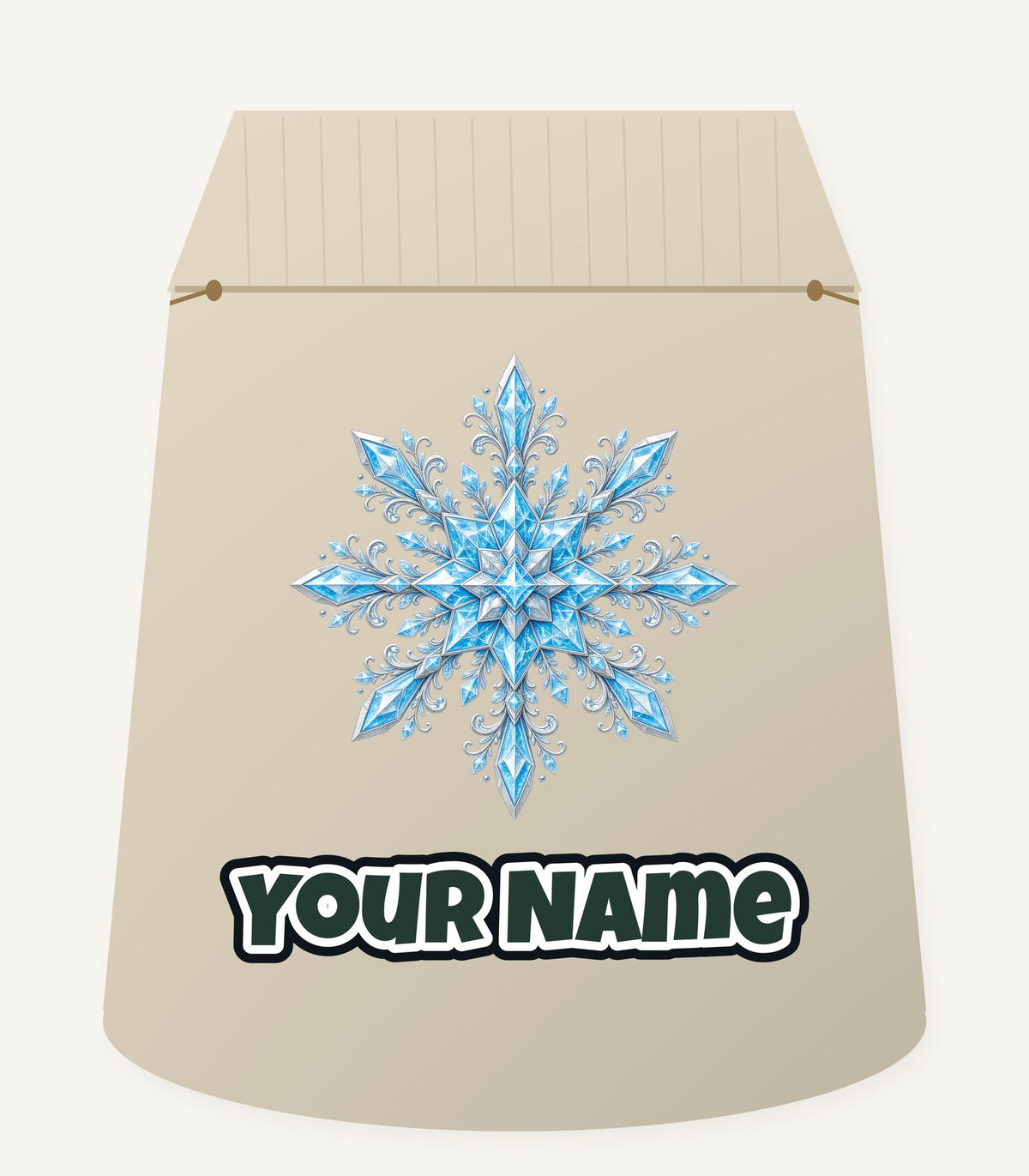Icy Crystal Snowflake Personalised Santa Sack