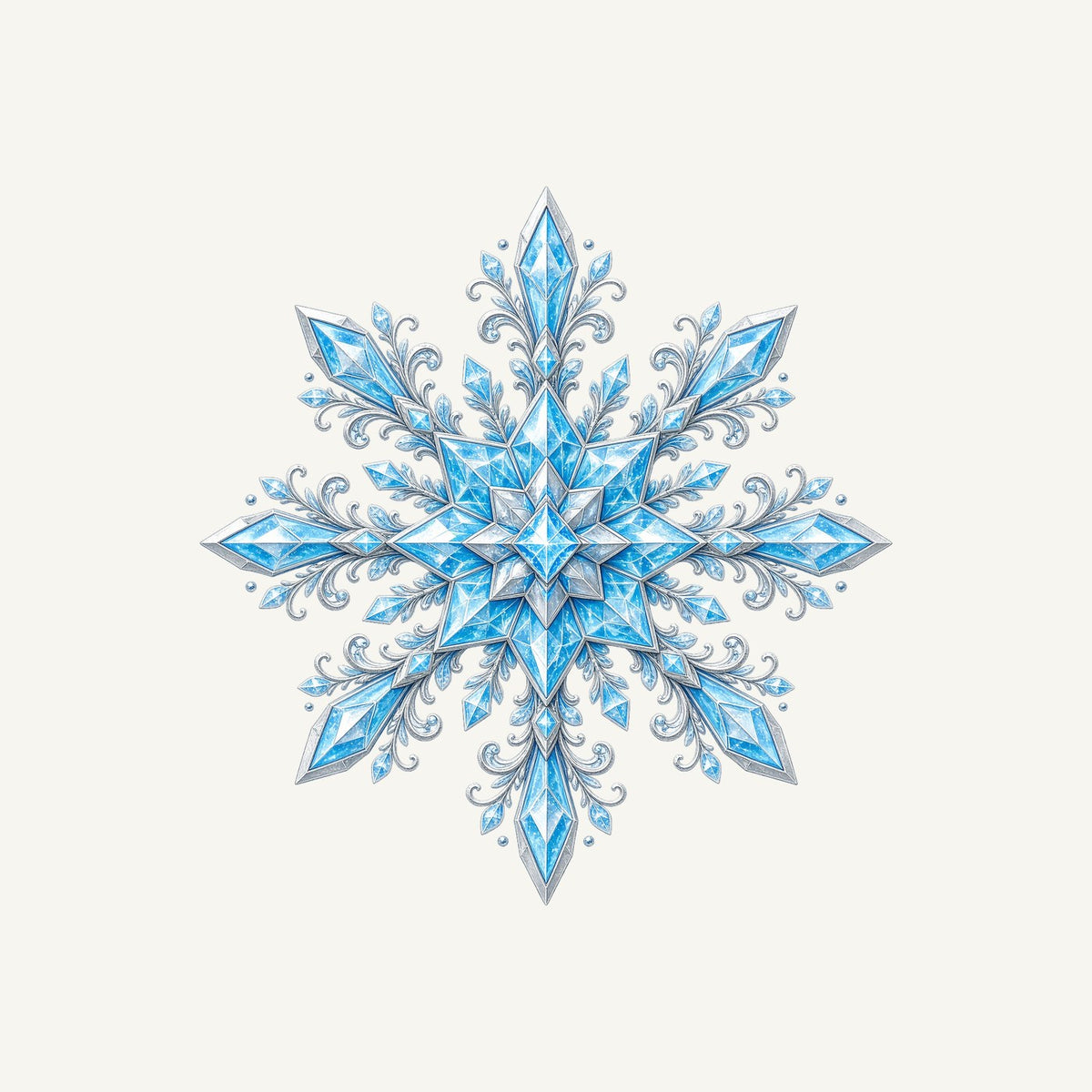 Icy Crystal Snowflake Personalised Santa Sack