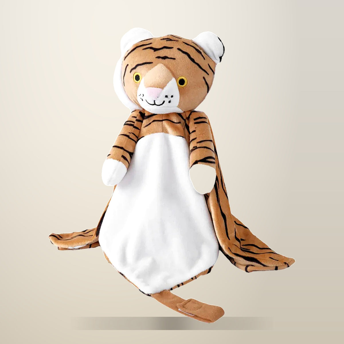Love By Emi Indi the Tiger Comforter, White Noise, on a plain cream background
