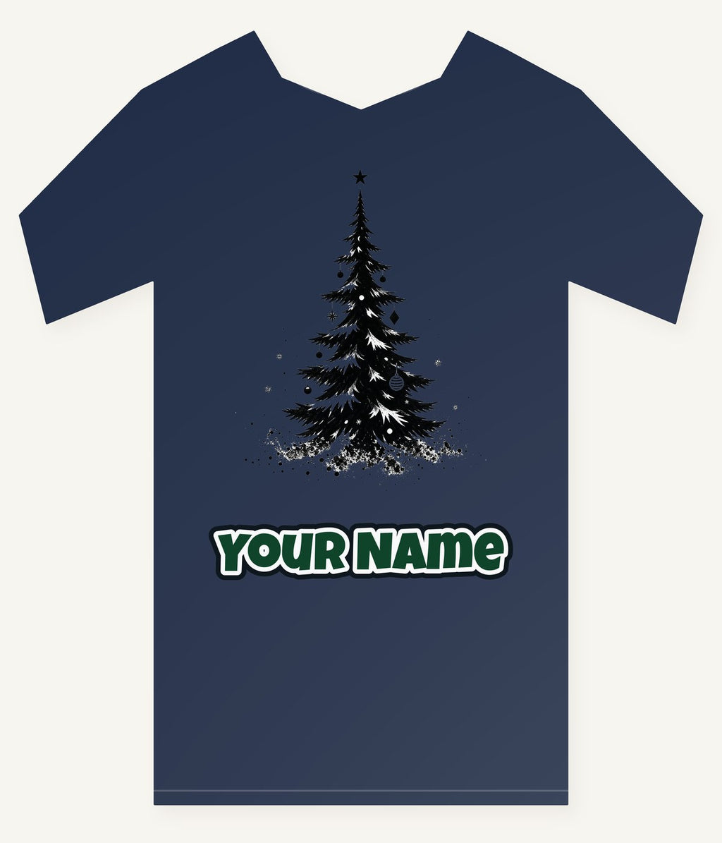 Ink Sketch Christmas Tree Personalised Kids and Baby Christmas Tee