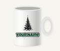 Ink Sketch Christmas Tree Personalised Christmas Mug