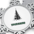Ink Sketch Christmas Tree Personalised Pewter Christmas Ornament