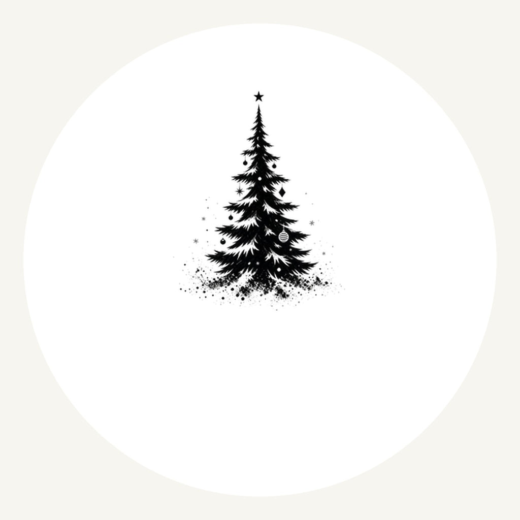 Ink Sketch Christmas Tree Personalised Pewter Christmas Ornament