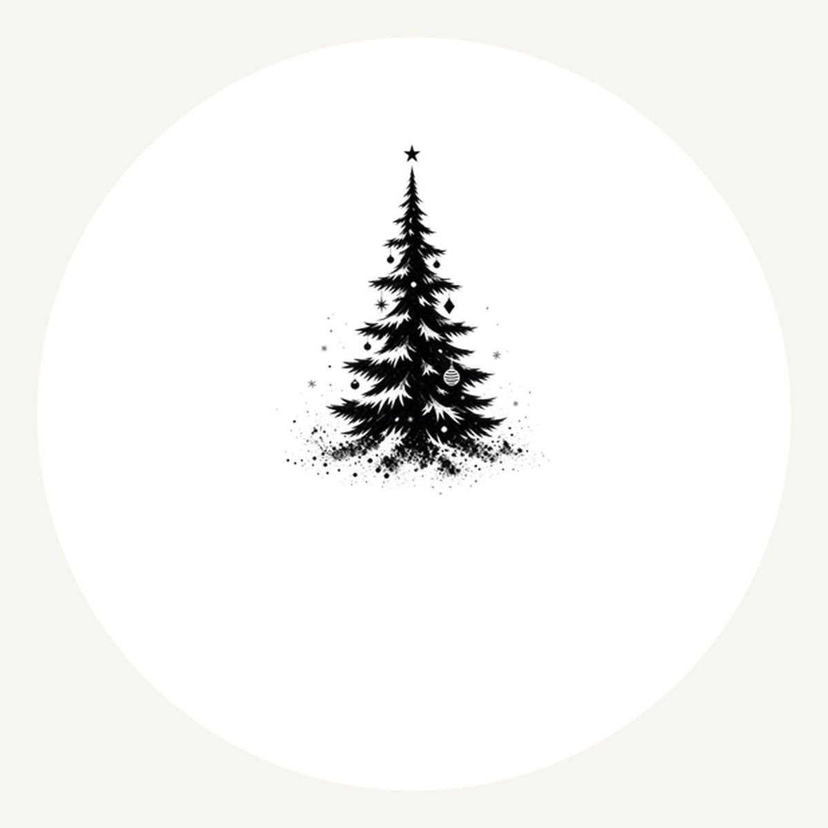 Ink Sketch Christmas Tree Personalised Pewter Christmas Ornament