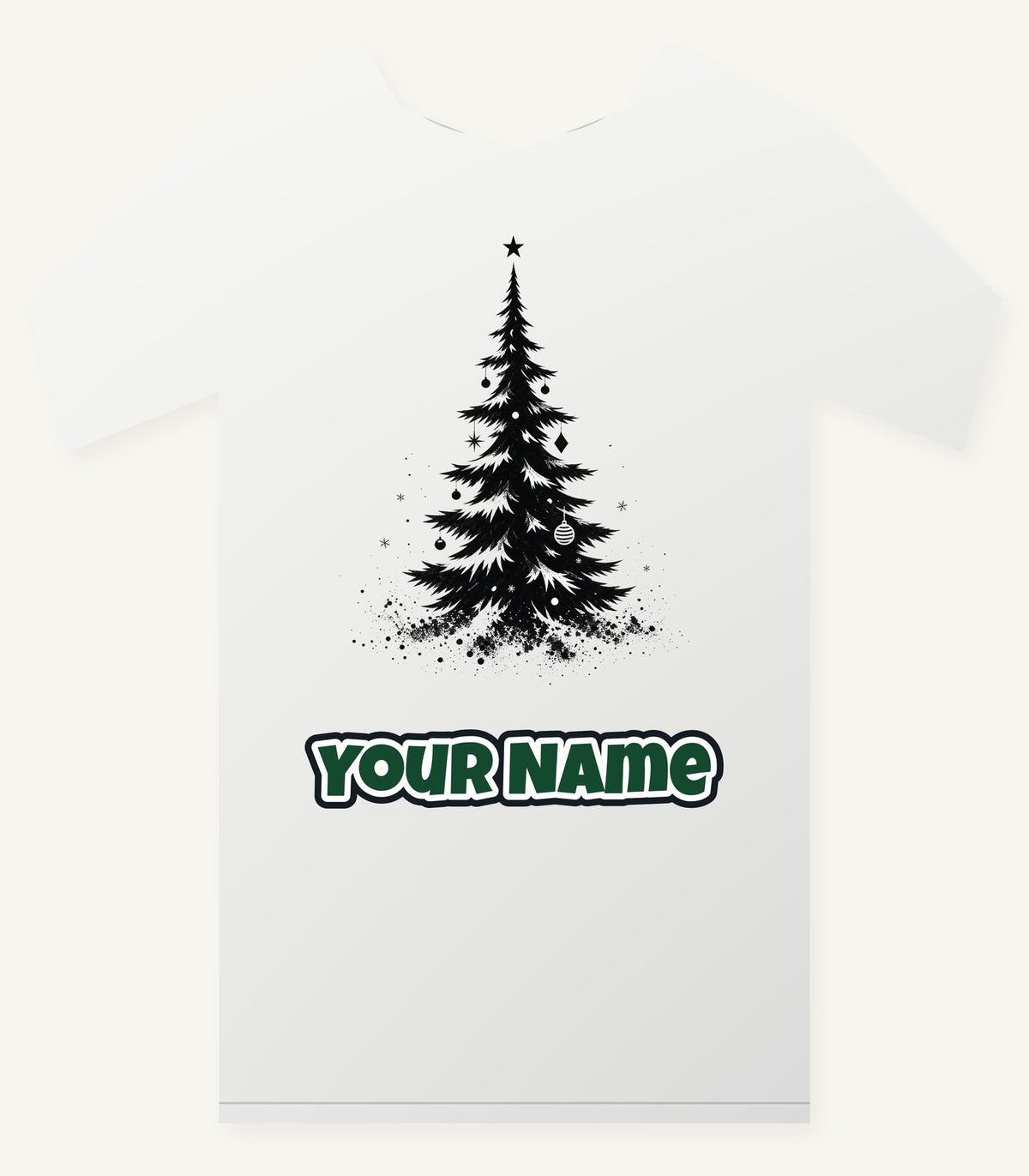 Ink Sketch Christmas Tree Personalised Christmas T-Shirt and Hoodie