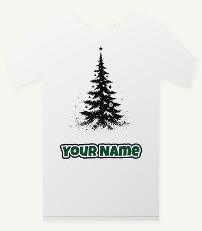 Ink Sketch Christmas Tree Personalised Christmas T-Shirt and Hoodie