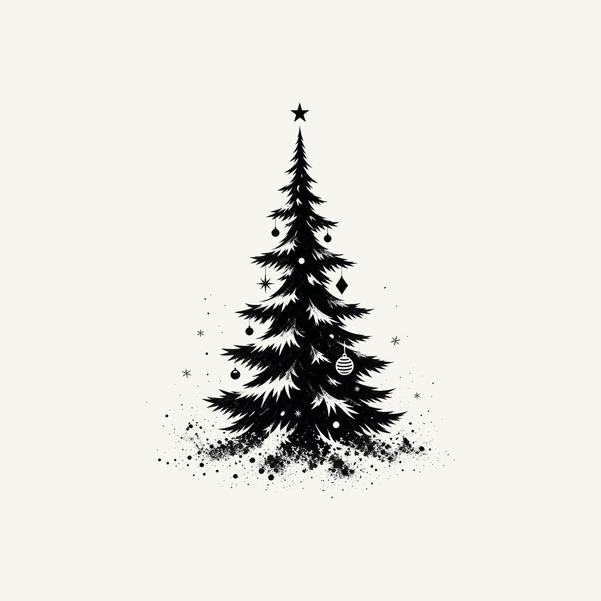 Ink Sketch Christmas Tree Personalised Santa Sack