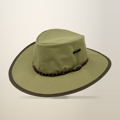 Jacaru Parks Explorer Canvas Sun Hat, Khaki, 8 cm Brim
