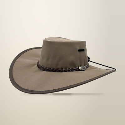 Jacaru Parks Explorer Canvas Sun Hat, Brown, 8 cm Brim