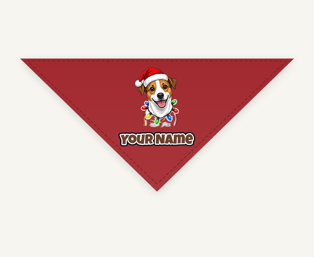 Jack Russell personalised Christmas pet bandana, tie-on style