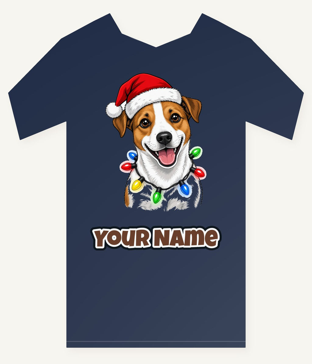 Jack Russell Christmas Personalised Kids Tee and Baby Bodysuit