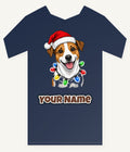Jack Russell Christmas Personalised Kids Tee and Baby Bodysuit