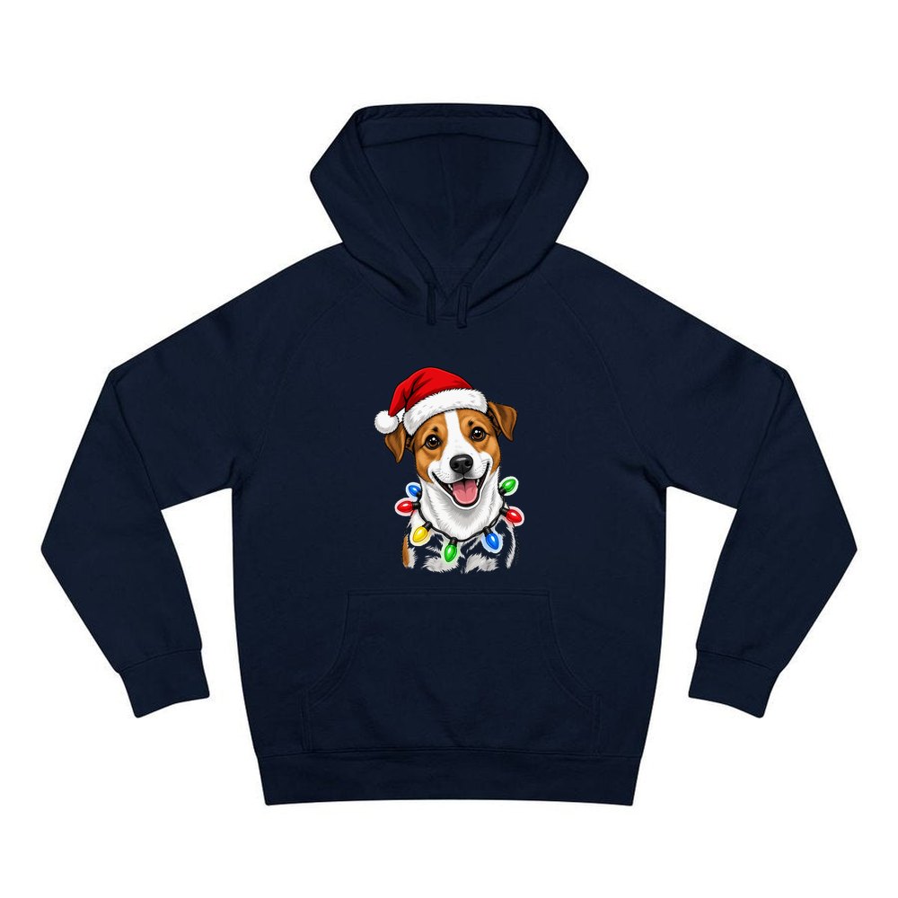 Jack Russell personalised Christmas hoodie in navy