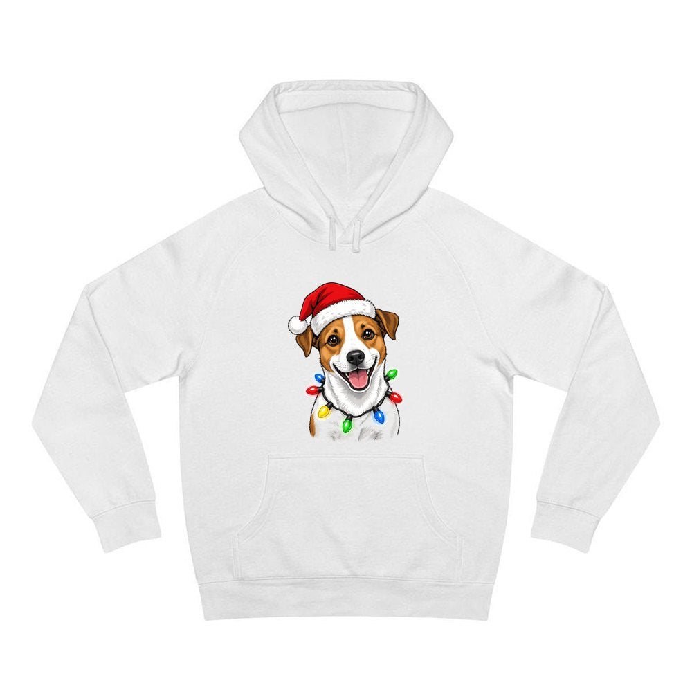 Jack Russell personalised Christmas hoodie in white