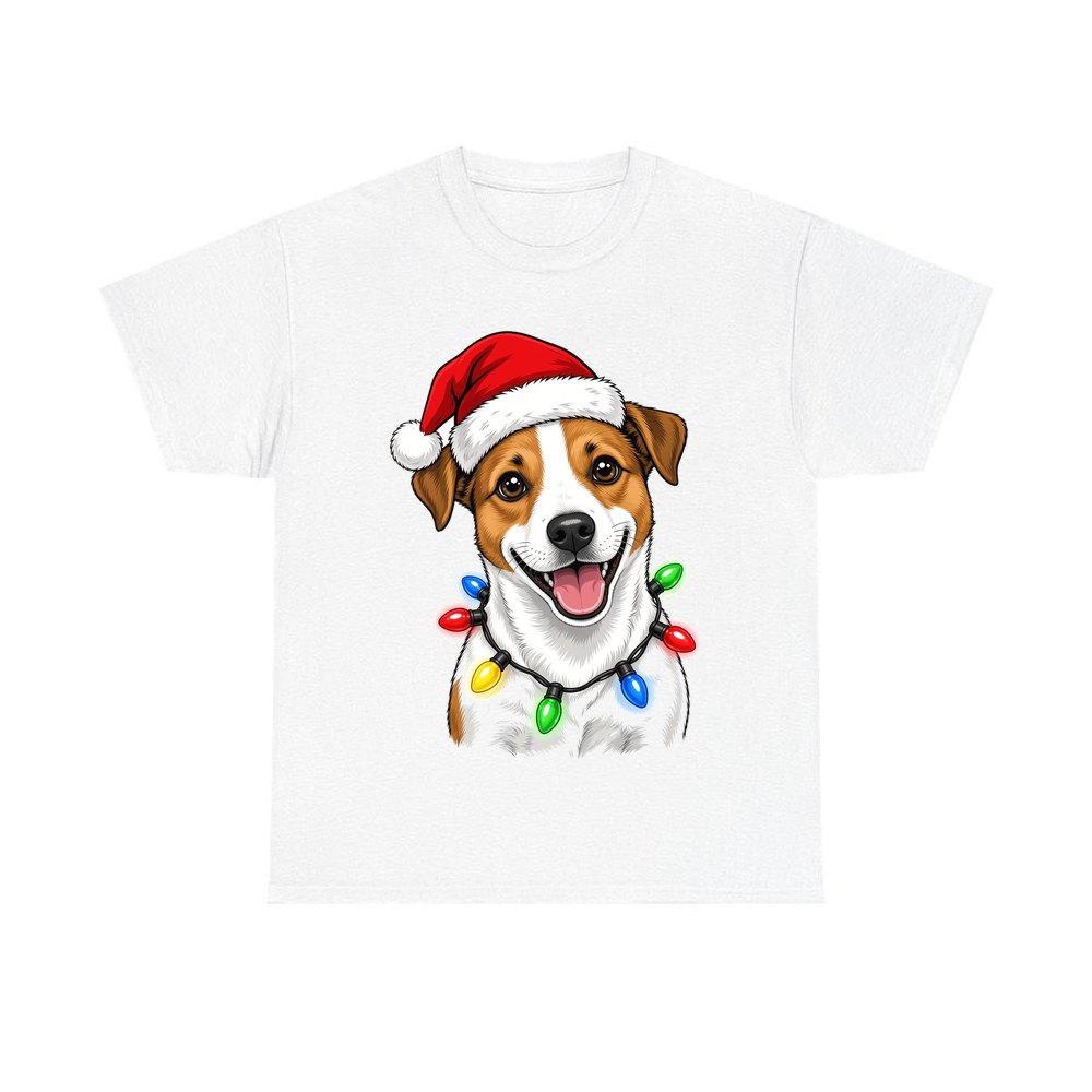 Jack Russell personalised Christmas T-shirt in white