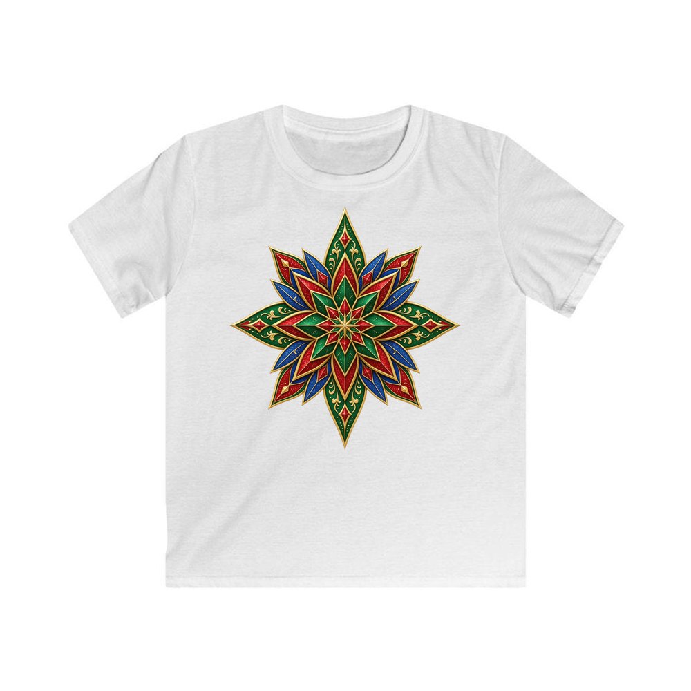 Jewel Tone Star personalised kids Christmas tee in white