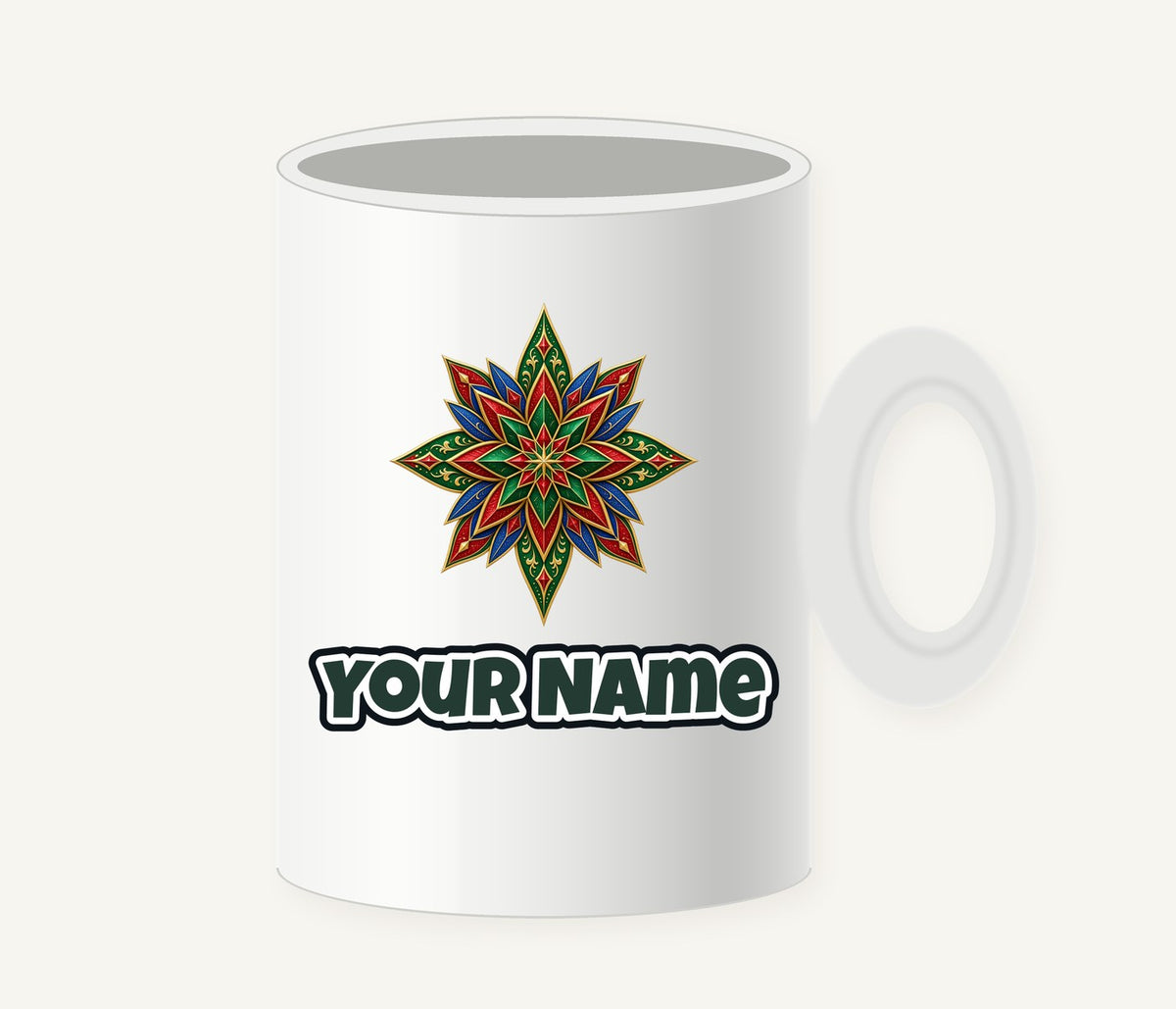 Jewel Tone Star Personalised Christmas Mug