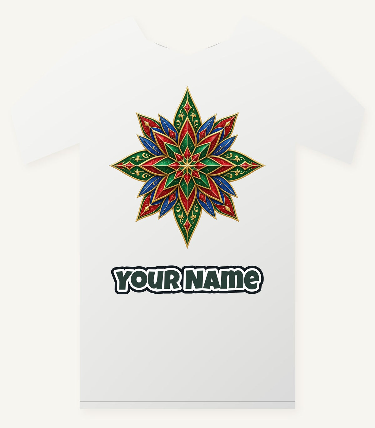 Jewel Tone Star Personalised Christmas T-Shirt and Hoodie