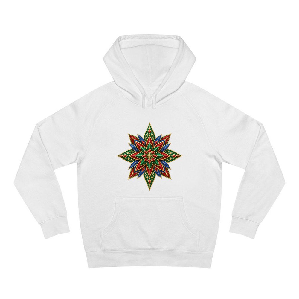 Jewel Tone Star personalised Christmas hoodie in white