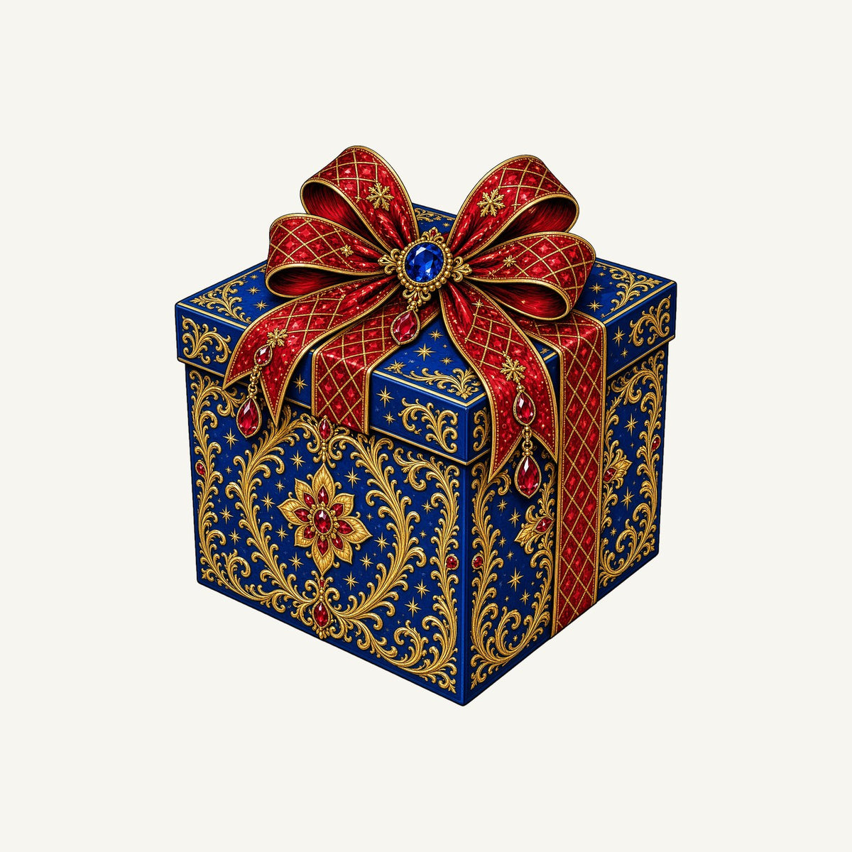 Jewelled Blue Gift Box Personalised Kids Tee and Baby Bodysuit
